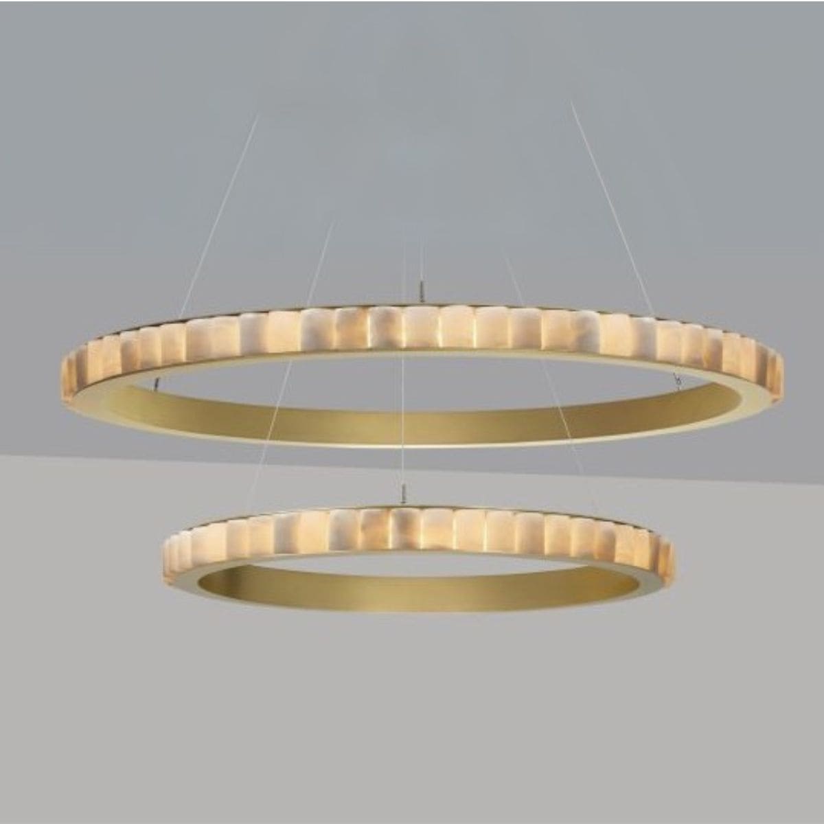 【CTO LIGHTING】イギリス・デザイン照明 シャンデリア「AVALON HALO/XL」一体型LED・サテンブラス／ブロンズ（Φ1010×H70mm＋Φ1300×H70mm／Φ640×H70mm）