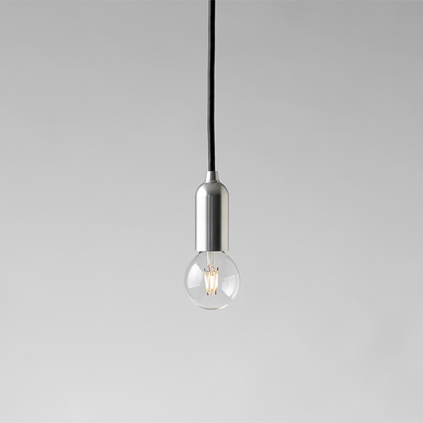 【国内メーカー】デザイン照明「muni」ペンダントライト　シルバー（φ30×H70mm）