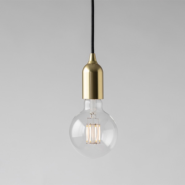 【国内メーカー】デザイン照明「muni」ペンダントライト　ゴールド（φ42×H89mm）