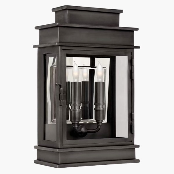 【Visual Comfort】アメリカ・アウトドアウォールライト「Linear Outdoor Lantern Short」2灯 ブロンズ（W229×D127×H381mm）