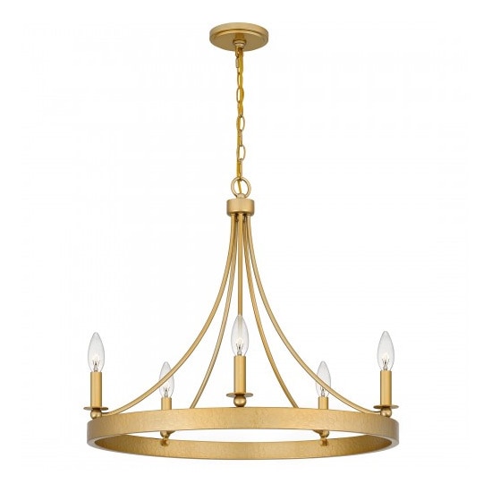 【QUOIZEL】アメリカ・デザイン照明 シャンデリア 5灯「Aspyn」ゴールド（φ660×H570mm）