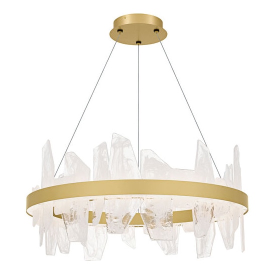 【QUOIZEL】アメリカ・デザイン照明 LEDシャンデリア「Aurelia」ゴールド（φ760×H340mm）