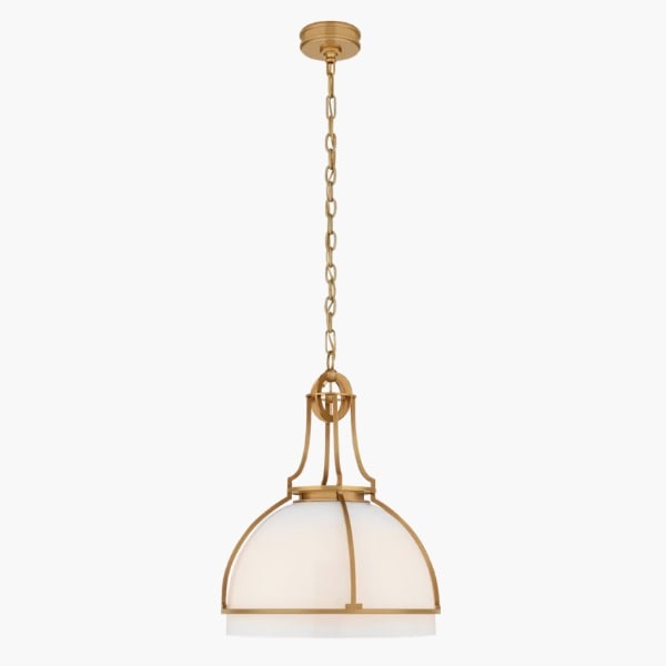 【Visual Comfort】アメリカ・デザイン照明 シャンデリア「Gracie Large Dome Pendant」LED・ゴールド・ホワイト（W483×H610mm）