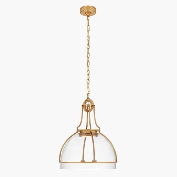 【Visual Comfort】アメリカ・デザイン照明 シャンデリア「Gracie Large Dome Pendant」LED・ゴールド・クリア（W483×H610mm）