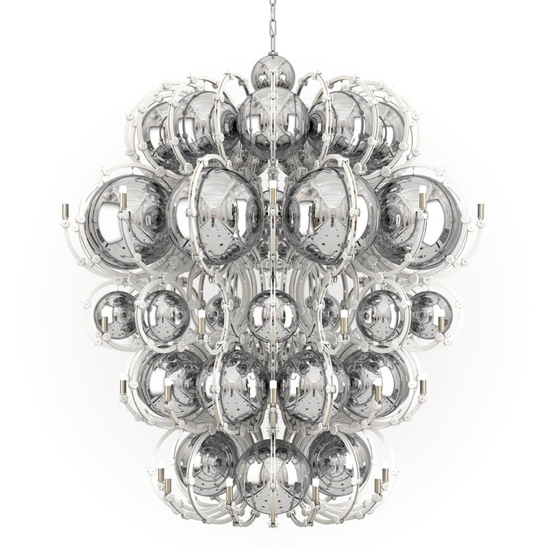 【Preciosa】「King XL」シャンデリア 36灯 ホワイト×クローム（φ1550×H1630mm）