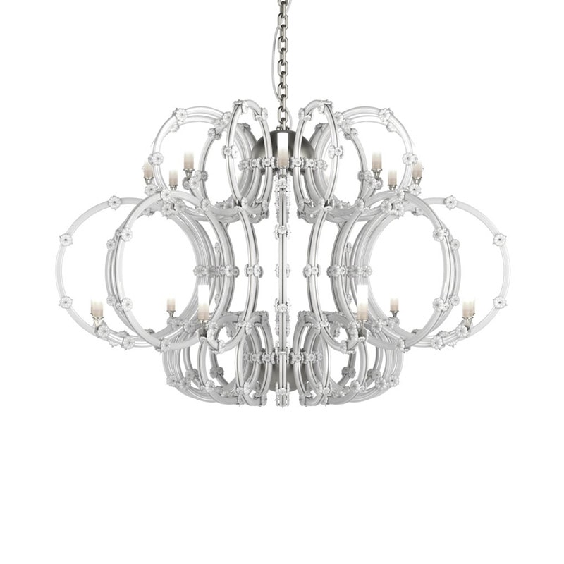 【Preciosa】「Venus L」シャンデリア 18灯 ホワイト×クローム（φ1010×H700mm）