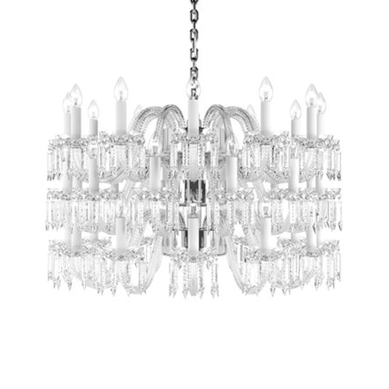 【Preciosa】「Crown M」クリスタルシャンデリア 36灯 クローム（φ850×H560mm）