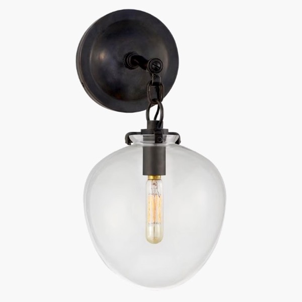 【Visual Comfort】アメリカ・ウォールライト「Katie Small Acorn Sconce」1灯 ブロンズ・クリア（W152×D203×H330mm）