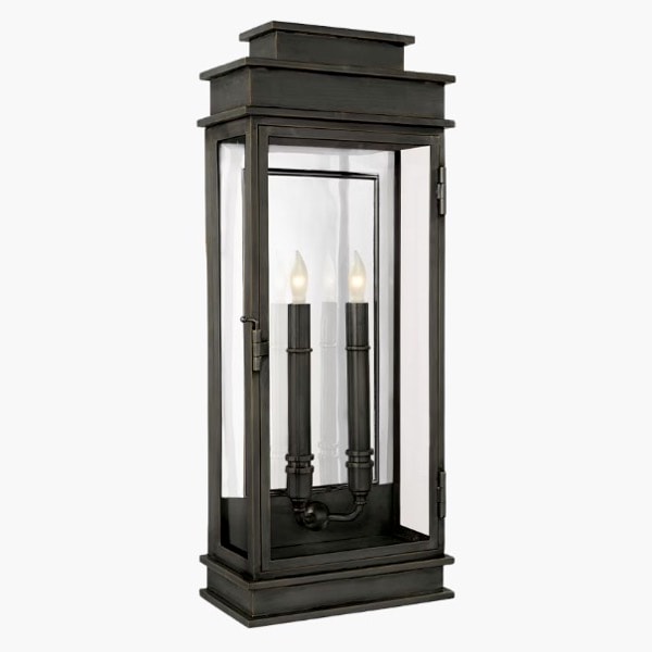 【Visual Comfort】アメリカ・アウトドア・ランタン「Linear Outdoor Lantern Tall」2灯　ブロンズ (W229×D127×H559mm)