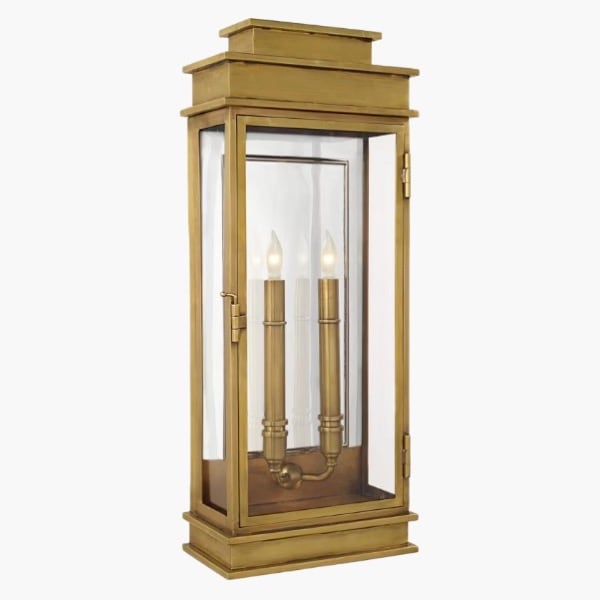 【Visual Comfort】アメリカ・アウトドア・ランタン「Linear Outdoor Lantern Tall」2灯　ゴールド (W229×D127×H559mm)