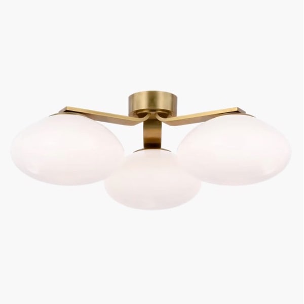 【Visual Comfort】アメリカ・デザイン照明 フラッシュマウント「Marisol XL Triple Flush Mount」LED・ゴールド（W660×H254mm）