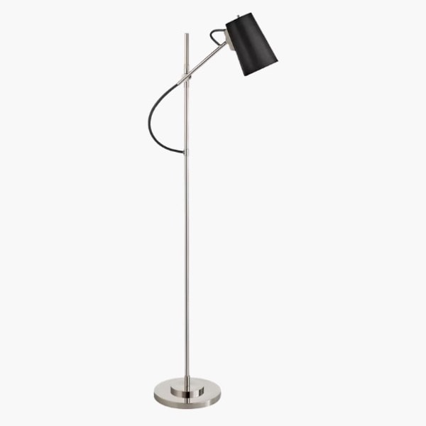 【Visual Comfort】アメリカ・フロアライト「Benton Adjustable Floor Lamp」1灯　シルバー・ブラウン (W254×D432〜508×H1346mm)
