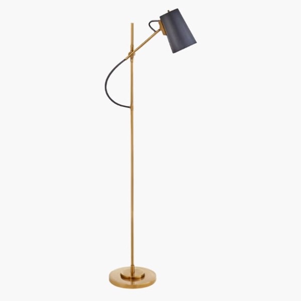【Visual Comfort】アメリカ・フロアライト「Benton Adjustable Floor Lamp」1灯　ゴールド・ブルー (W254×D432〜508×H1346mm)