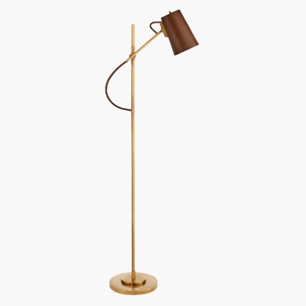 【Visual Comfort】アメリカ・フロアライト「Benton Adjustable Floor Lamp」1灯　ゴールド・ブラウン (W254×D432〜508×H1346mm)