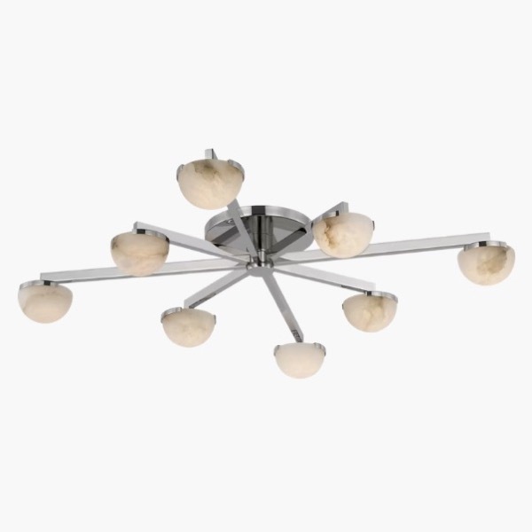 【Visual Comfort】アメリカ・デザイン照明 フラッシュマウント「Pedra Large Staggered Arm Flush Mount」LED・シルバー（W914×H152mm）