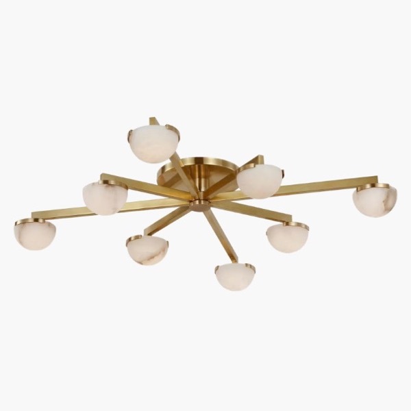 【Visual Comfort】アメリカ・デザイン照明 フラッシュマウント「Pedra Large Staggered Arm Flush Mount」LED・ゴールド（W914×H152mm）