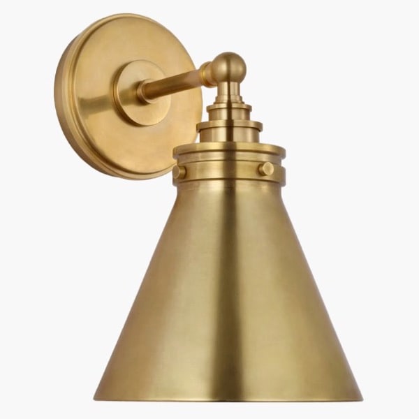 【Visual Comfort】アメリカ・ウォールライト「Parkington Single Library Wall Light」1灯 ゴールド（W73×D88×H115mm）