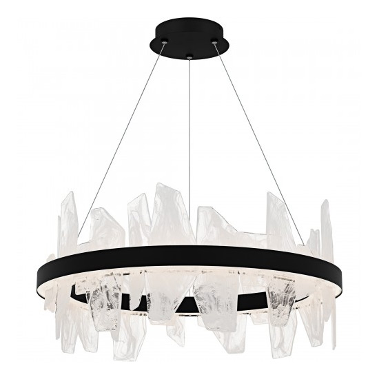 【QUOIZEL】アメリカ・デザイン照明 LEDシャンデリア「Aurelia」マットブラック（φ760×H340mm）