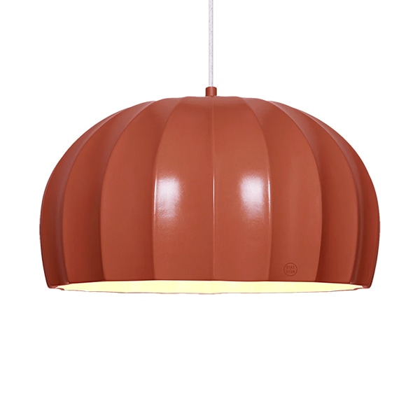 【LABO】ポルトガル・デザイン照明「CERAMIC DOME PENDANT LLUVI」BURNT ORANGE（φ425×H232mm）
