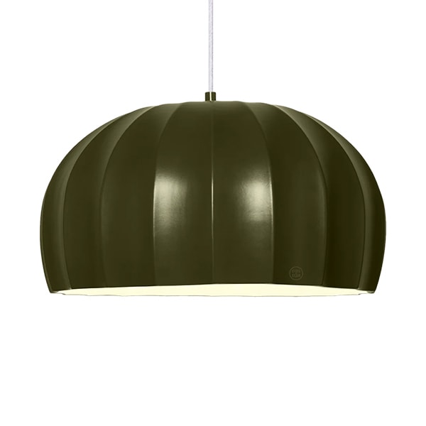 【LABO】ポルトガル・デザイン照明「CERAMIC DOME PENDANT LLUVI」MOSS GREEN（φ425×H232mm）