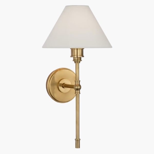 【Visual Comfort】アメリカ・ウォールライト「Parkington Large Tail Sconce」1灯 ゴールド・リネン（W229×D229×H457mm）