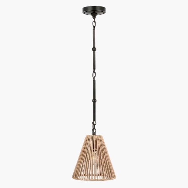 【Visual Comfort】アメリカ・デザイン照明 ペンダントライト 「Goodman Petite Hanging Shade」1灯・ブロンズ・ナチュラル（W229×H254mm）