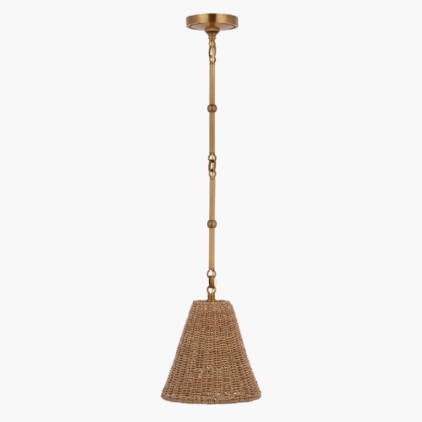 【Visual Comfort】アメリカ・デザイン照明 シャンデリア「Goodman Petite Hanging Shade」1灯・ゴールド・ブラウン（W229×H254mm）