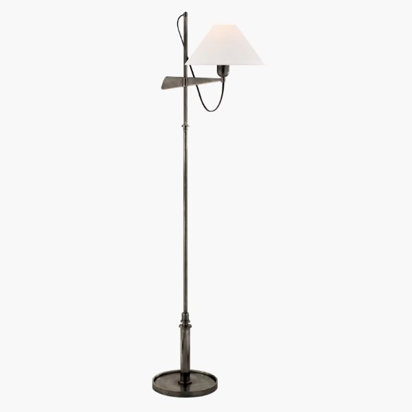 【Visual Comfort】アメリカ・フロアライト「Hargett Bridge Arm Floor Lamp」1灯　ブロンズ (W432×H1422〜1600mm)