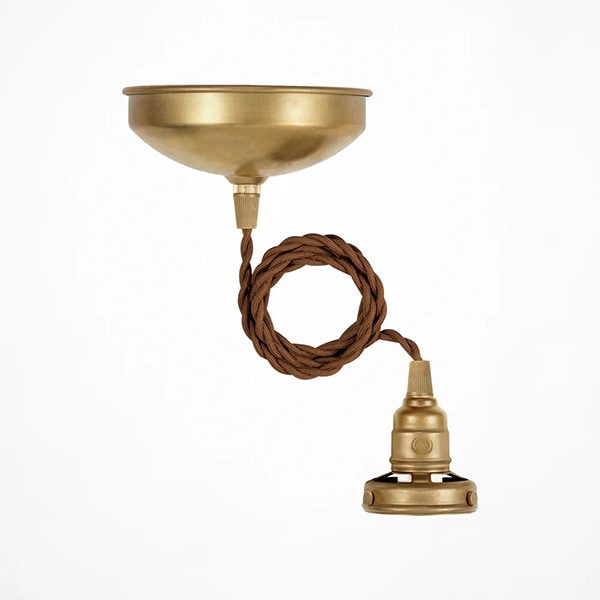 カスタム照明　真鍮ペンダントライト　1灯・ブラス／ブラック（φ65×H82mm）