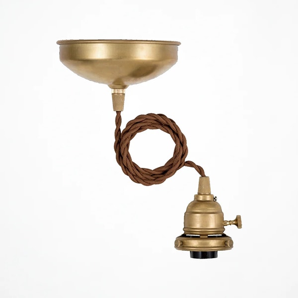 カスタム照明　真鍮ペンダントライト　1灯・ブラス／ブラック（φ65×H82mm）