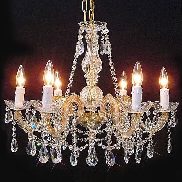 クリスタルシャンデリア 6灯 ゴールド（W620×H500mm） | EL JEWEL