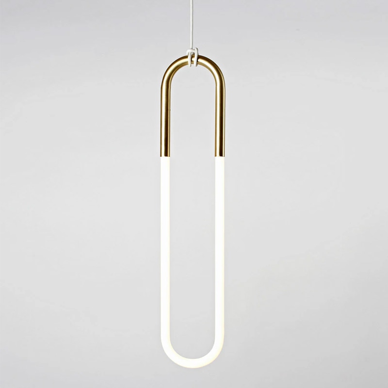 【Roll & Hill】アメリカ・デザイン照明 「Rudi Loop 01」LEDペンダントライト ゴールド（W180×D30×H910mm）