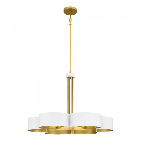 【QUOIZEL】アメリカ・デザイン照明 シャンデリア 6灯「Balsam」ホワイト（W710×D710×H520mm）