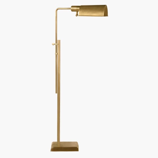【Visual Comfort】アメリカ・フロアライト 「Pask Pharmacy Floor Lamp」 1灯　ゴールド (W406×H940〜1499mm)