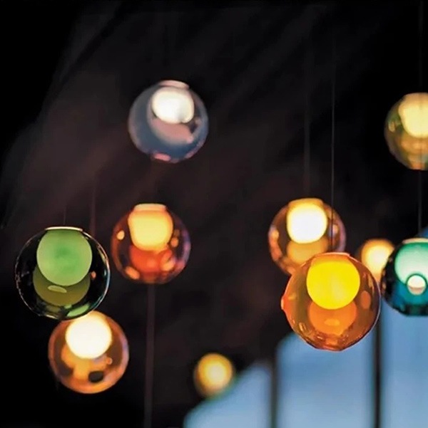 デザイン照明 ガラスシェードペンダントライト 1灯 全9色（φ165mm）