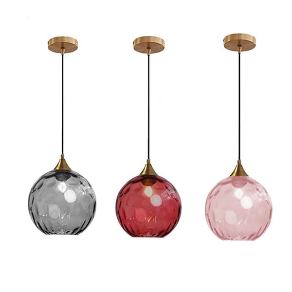 【法人様・店舗様限定】デザイン照明 ガラスシェードペンダントライト 1灯 カラー8種（φ200×H180mm）