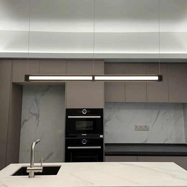 デザイン照明　モダンシーリングペンダントライト　ブラック ガラスタイプ2種（W1000／1200／1400／1600mm）