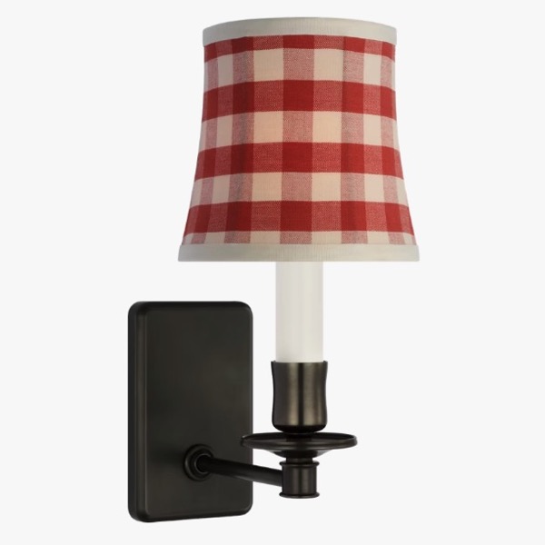 【Visual Comfort】アメリカ・ウォールライト「Tara Small Sconce」1灯 ブロンズ・レッド（チェック）（W127×D178×H254mm）