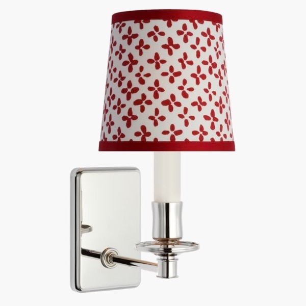 【Visual Comfort】アメリカ・ウォールライト「Tara Small Sconce」1灯 シルバー・レッド（エマーソン）（W127×D178×H254mm）