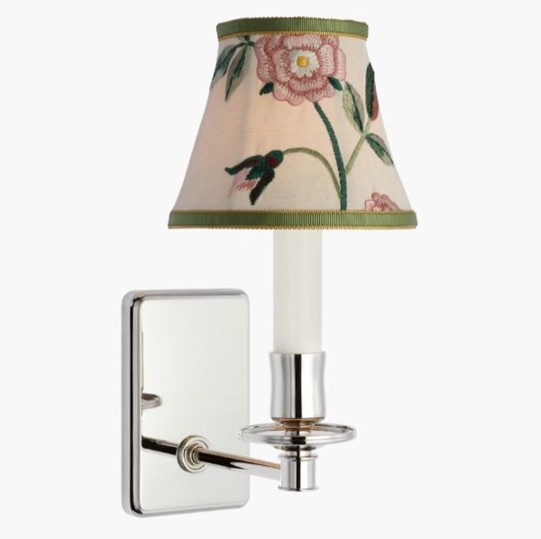 【Visual Comfort】アメリカ・ウォールライト「Tara Small Sconce」1灯 シルバー・グリーン（ロイヤルシルク）（W127×D178×H254mm）