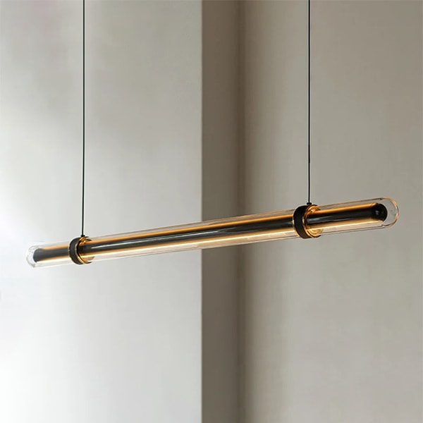 デザイン照明　モダンガラスシェードペンダントライト　ブラック（W1180／1480／1780mm）