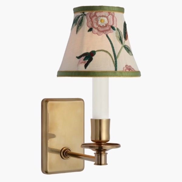 【Visual Comfort】アメリカ・ウォールライト「Tara Small Sconce」1灯 ゴールド・グリーン（ロイヤルシルク）（W127×D178×H254mm）