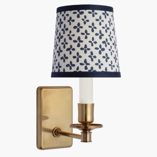 【Visual Comfort】アメリカ・ウォールライト「Tara Small Sconce」1灯 ゴールド・ブルー（エマーソン）（W127×D178×H254mm）