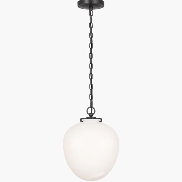 【Visual Comfort】アメリカ・デザイン照明 シャンデリア「Katie Acorn Pendant」1灯・ブロンズ・ホワイト（W254×H330mm）