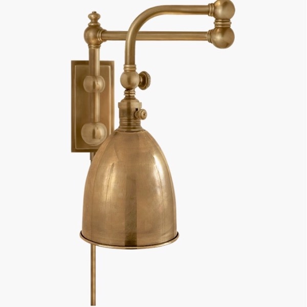 【Visual Comfort】アメリカ・ウォールライト「Pimlico Double Swing Arm」1灯 ゴールド（W279×D711×H406mm）