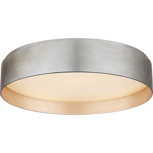 【Visual Comfort】アメリカ・デザイン照明 フラッシュマウント「Shaw Large Flush」LED・シルバー（W432×H76mm）