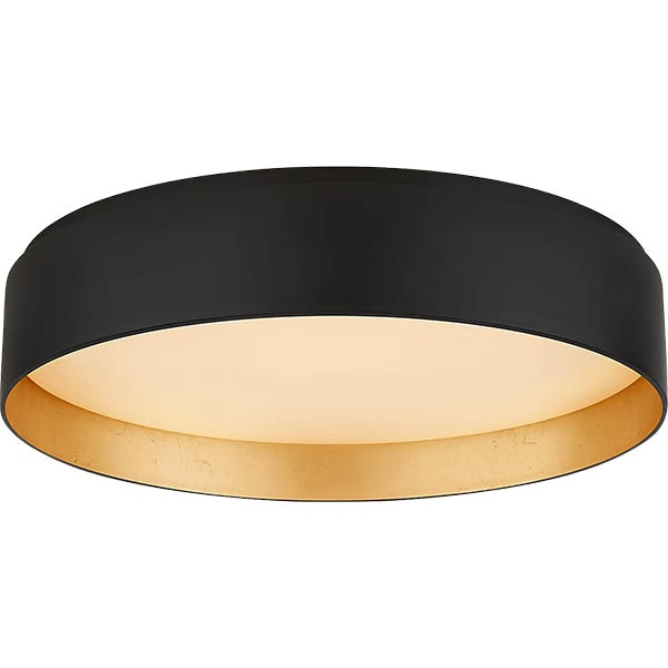 【Visual Comfort】アメリカ・デザイン照明 フラッシュマウント「Shaw Large Flush」LED・ブラック（W432×H76mm）