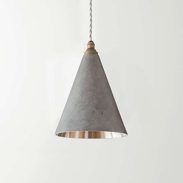 【FUTAGAMI】「ペンダントランプ 円錐 長 削りだし」1灯・銀ムラ（φ161×H210mm）