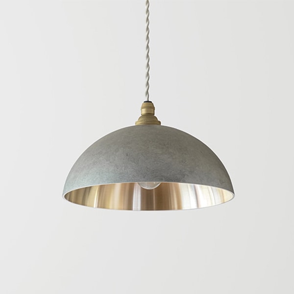 【FUTAGAMI】「ペンダントランプ 半球 削りだし」1灯・銀ムラ（φ210×H120mm）