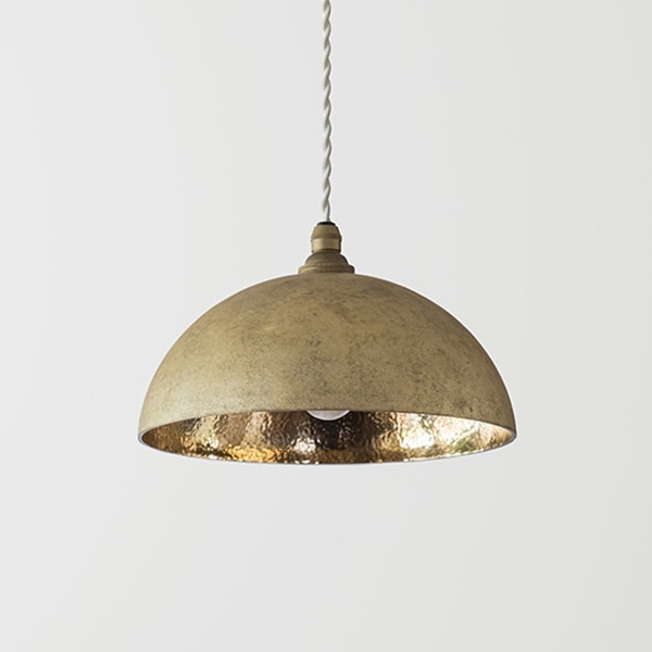 【FUTAGAMI】「ペンダントランプ 半球 鍛金」1灯・鋳肌（φ210×H120mm）